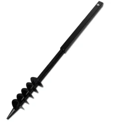 vidaXL Taladro de tierra con mango doble espiral acero negro 80 mm Outlet
