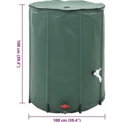 vidaXL Tanque de agua de lluvia plegable 750 L Verde Hot