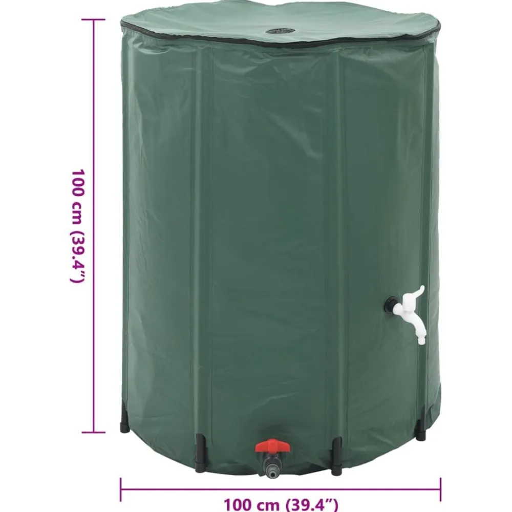 vidaXL Tanque de agua de lluvia plegable 750 L Verde Hot