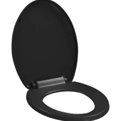 vidaXL Tapa de váter cierre suave y desenganche rápido negra Negro New