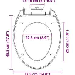 vidaXL Tapa de váter cierre suave y desenganche rápido negra Negro New