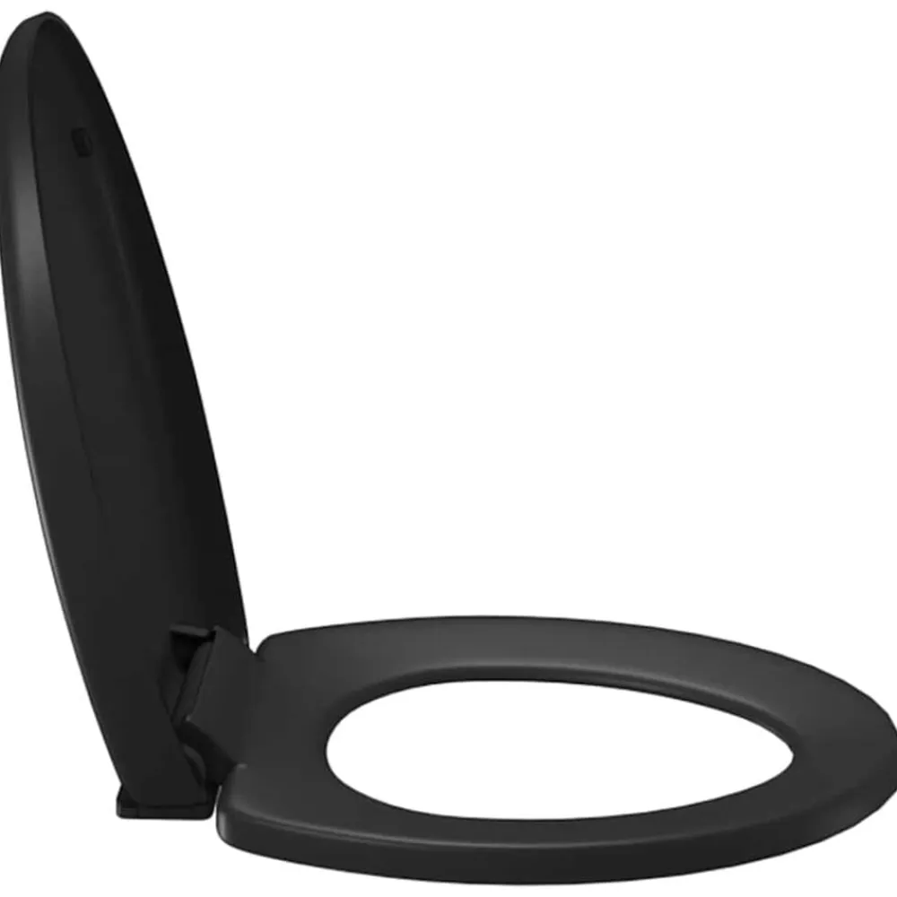 vidaXL Tapa de váter cierre suave y desenganche rápido negra Negro New