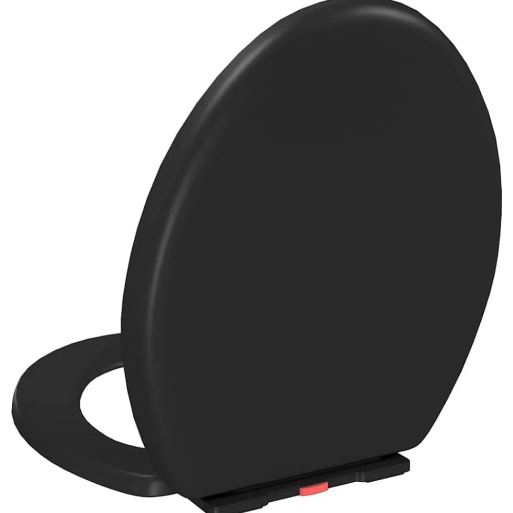 vidaXL Tapa de váter cierre suave y desenganche rápido negra Negro New
