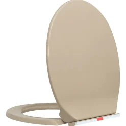 vidaXL Tapa de váter con cierre suave desenganche rápido ovalada Beige New