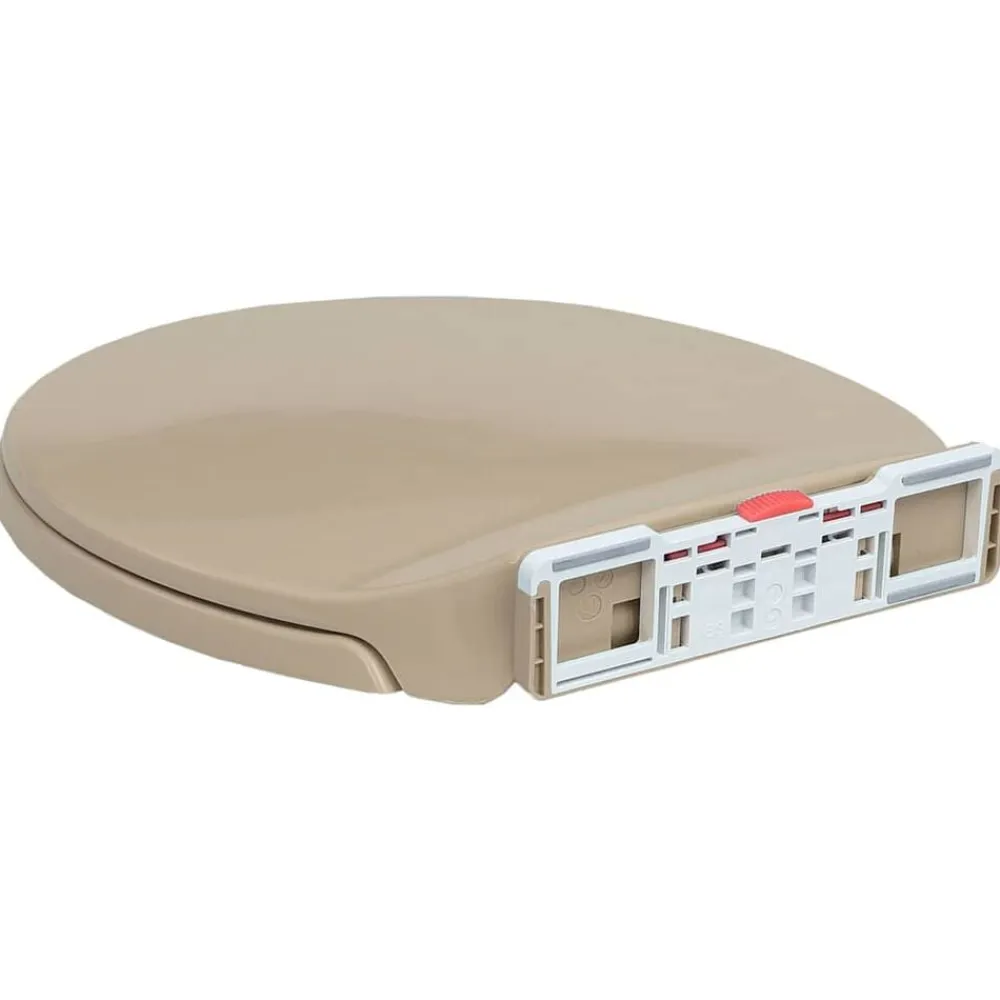 vidaXL Tapa de váter con cierre suave desenganche rápido ovalada Beige New