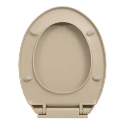 vidaXL Tapa de váter con cierre suave desenganche rápido ovalada Beige New