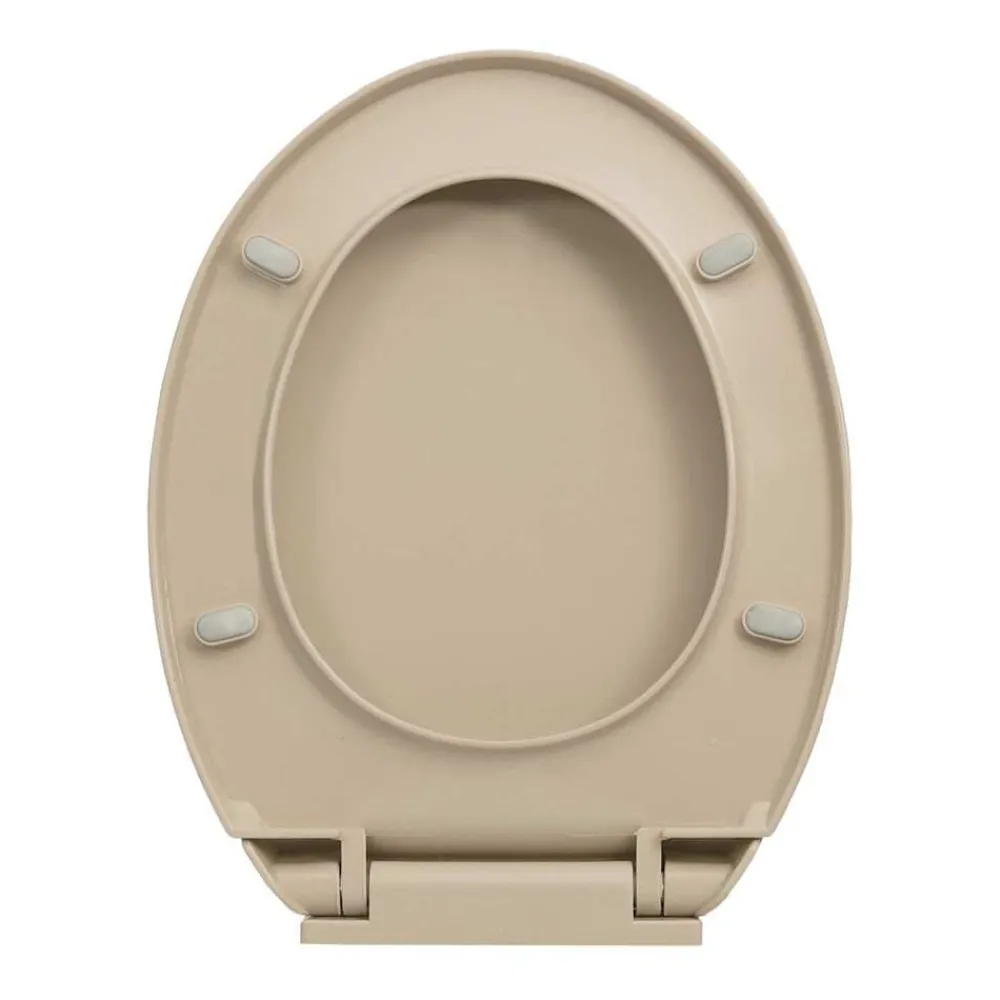 vidaXL Tapa de váter con cierre suave desenganche rápido ovalada Beige New
