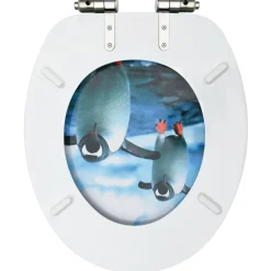 vidaXL Tapa de váter WC de cierre suave MDF diseño de pingüinos Sale