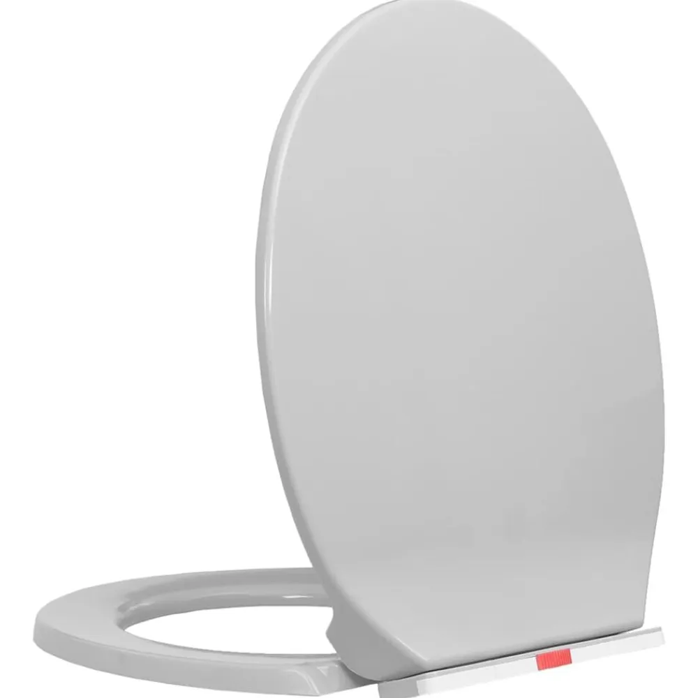 vidaXL Tapa de WC cierre suave desenganche rápido ovalada Gris claro Online