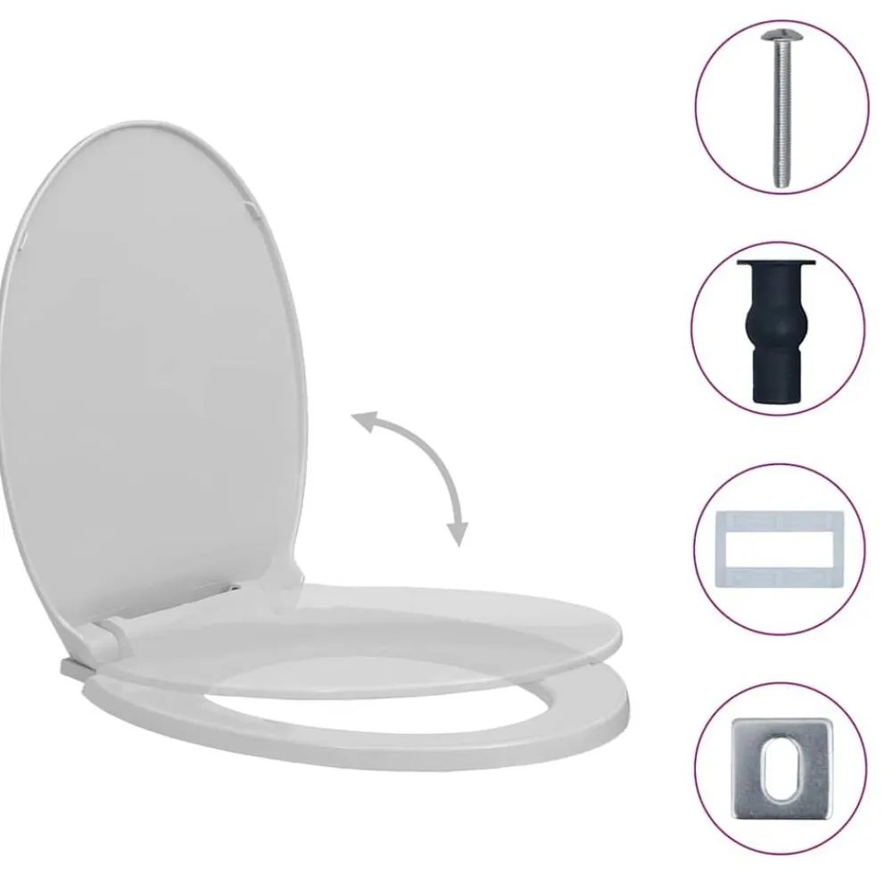 vidaXL Tapa de WC cierre suave desenganche rápido ovalada Gris claro Online