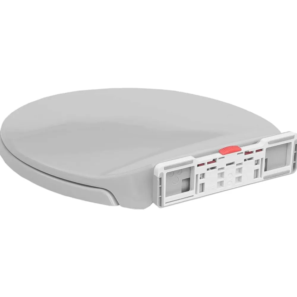 vidaXL Tapa de WC cierre suave desenganche rápido ovalada Gris claro Online