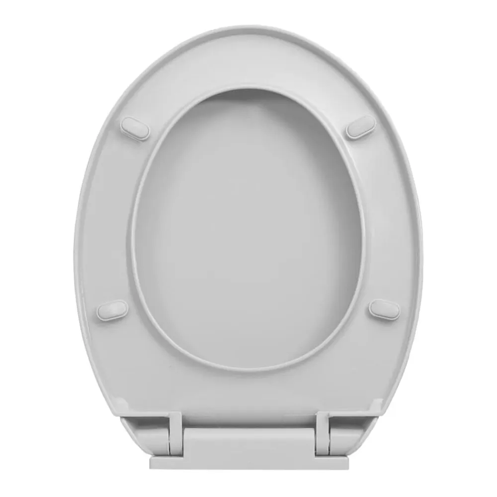 vidaXL Tapa de WC cierre suave desenganche rápido ovalada Gris claro Online