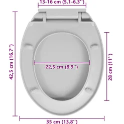 vidaXL Tapa de WC cierre suave desenganche rápido ovalada Gris claro Online
