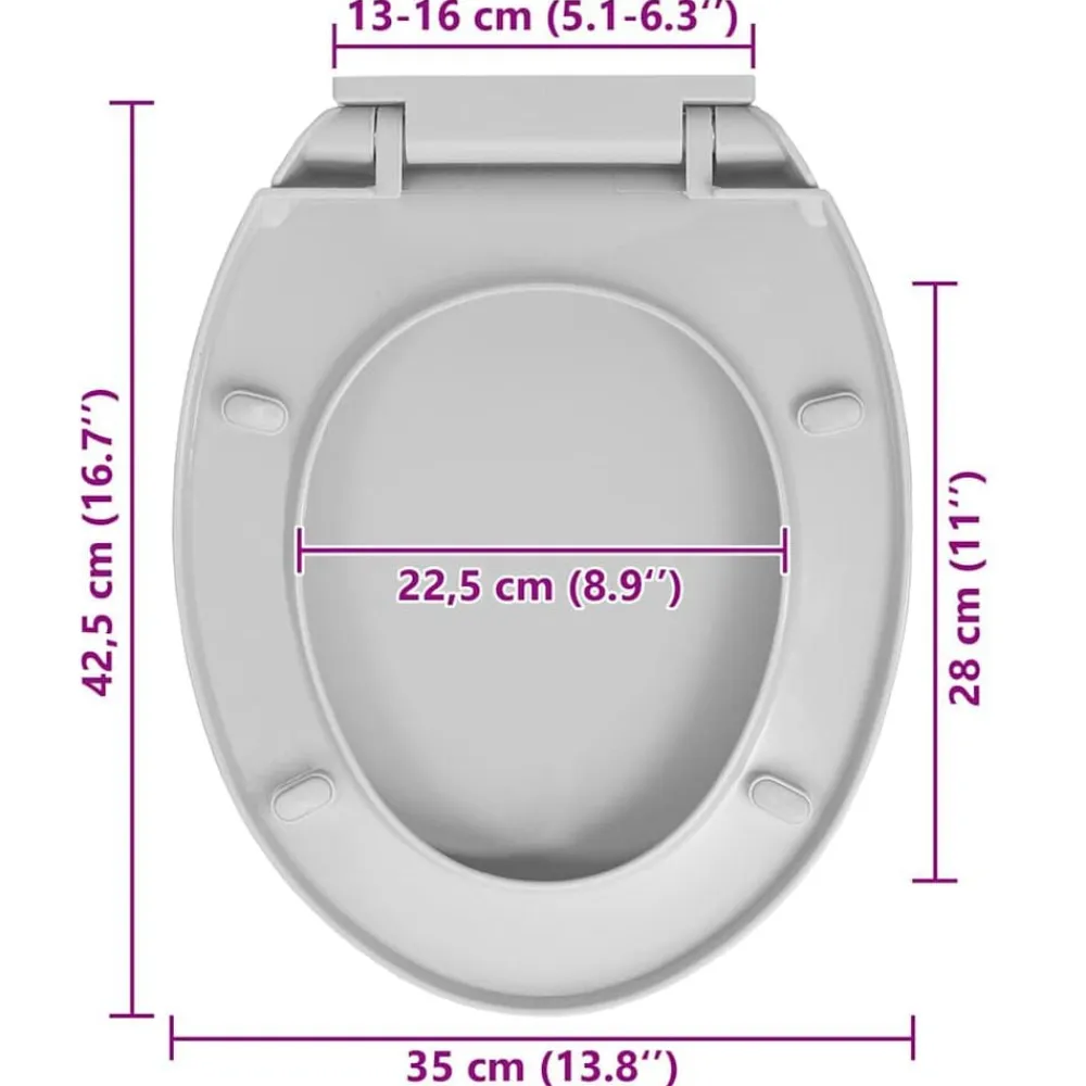 vidaXL Tapa de WC cierre suave desenganche rápido ovalada Gris claro Online