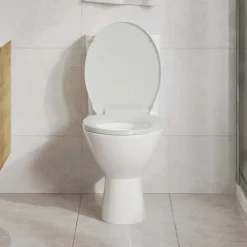 vidaXL Tapa y asiento de váter con cierre suave ovalado blanco Online