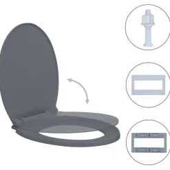 vidaXL Fontanería-Tapa y asiento de váter con cierre suave ovalada