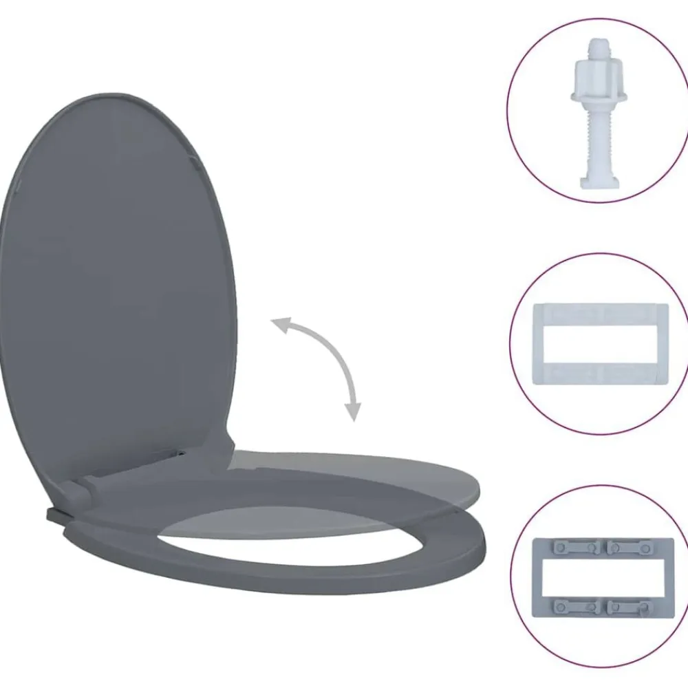 vidaXL Fontanería-Tapa y asiento de váter con cierre suave ovalada