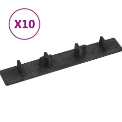vidaXL Materiales De Construcción-Tapas de extremo de plataforma 10 unidades plástico