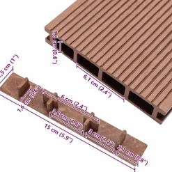 vidaXL Materiales De Construcción-Tapas de extremo de plataforma 10 unidades plástico marrón