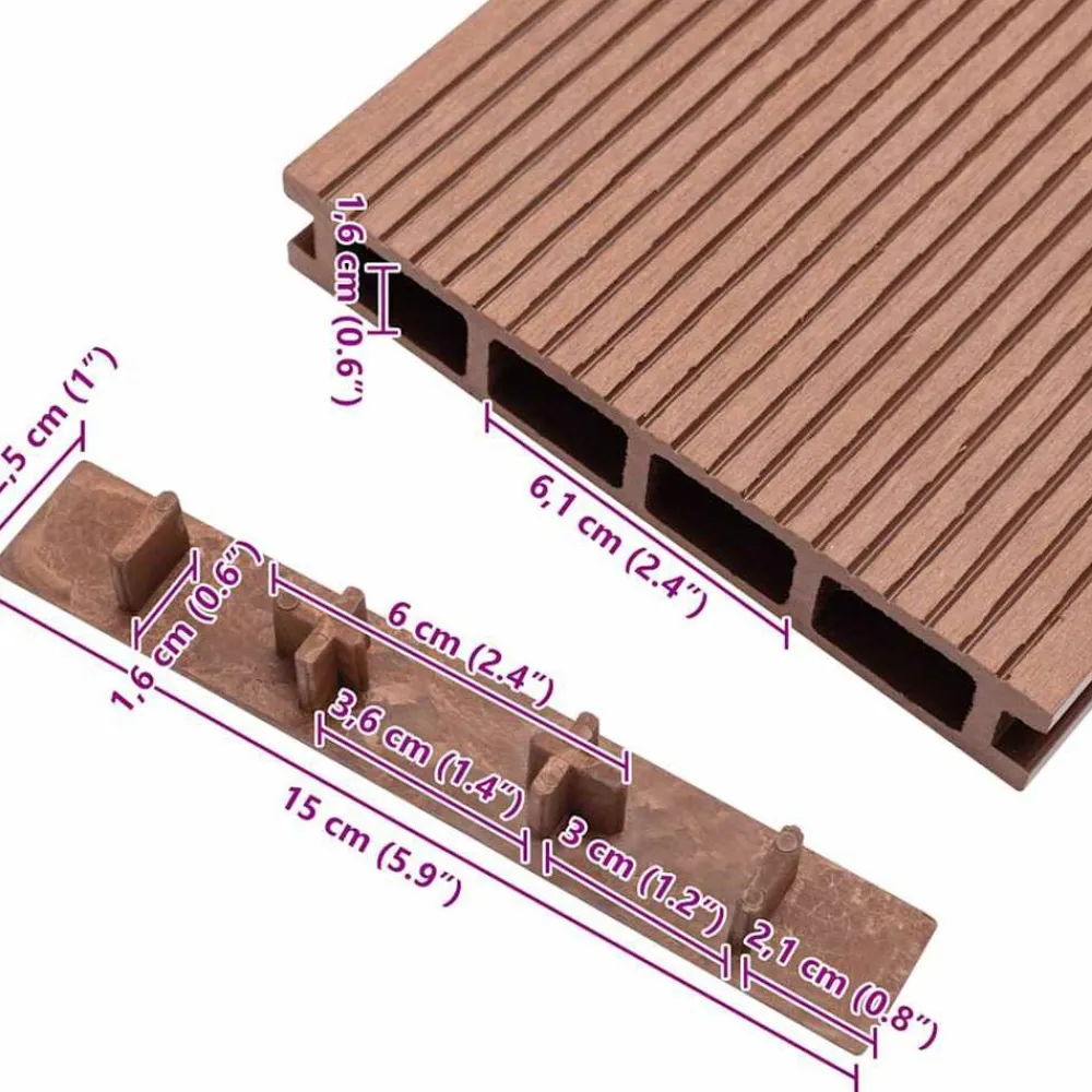 vidaXL Materiales De Construcción-Tapas de extremo de plataforma 10 unidades plástico marrón