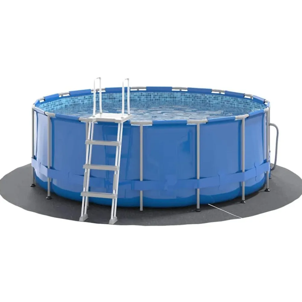 vidaXL Tapiz de suelo piscina geotextil de poliéster gris claro Ø244cm Discount
