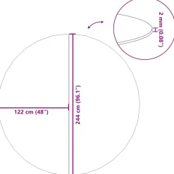vidaXL Tapiz de suelo piscina geotextil de poliéster gris claro Ø244cm Discount