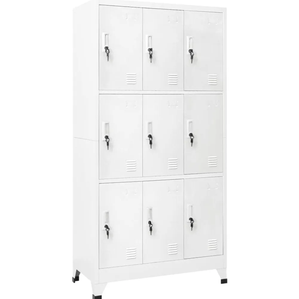 vidaXL Taquilla con 9 compartimentos acero 90x45x180 cm Gris Best