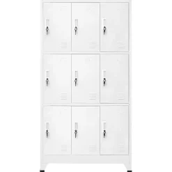 vidaXL Taquilla con 9 compartimentos acero 90x45x180 cm Gris Best