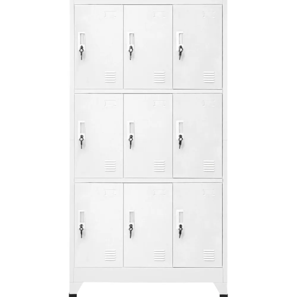 vidaXL Taquilla con 9 compartimentos acero 90x45x180 cm Gris Best