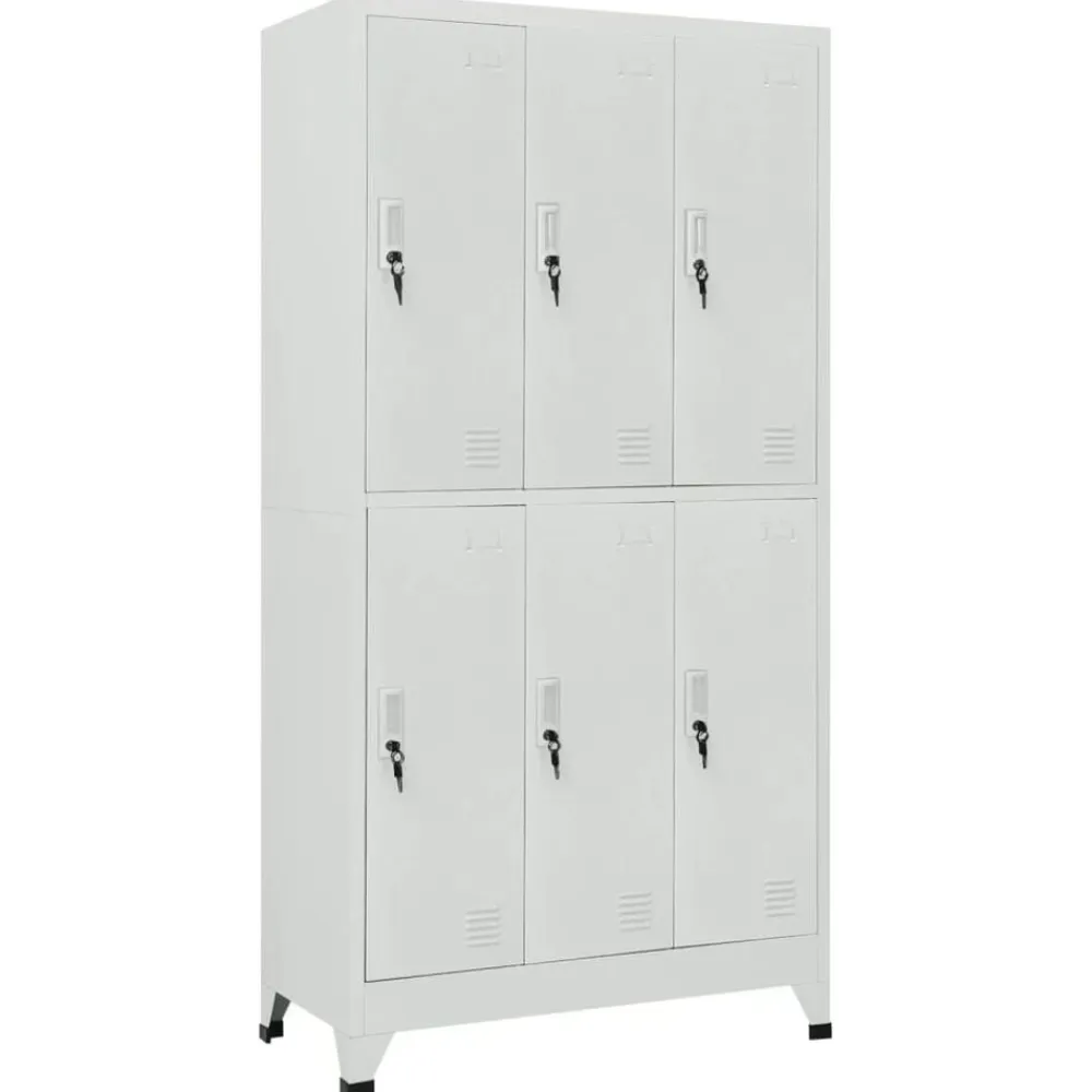 vidaXL Armarios Y Almacenamiento-Taquilla con 6 compartimentos acero 90x45x180 cm