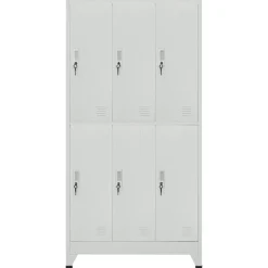 vidaXL Armarios Y Almacenamiento-Taquilla con 6 compartimentos acero 90x45x180 cm