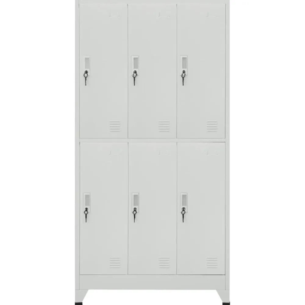 vidaXL Armarios Y Almacenamiento-Taquilla con 6 compartimentos acero 90x45x180 cm