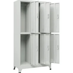 vidaXL Armarios Y Almacenamiento-Taquilla con 6 compartimentos acero 90x45x180 cm