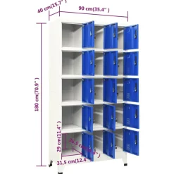 vidaXL Armarios Y Almacenamiento-Taquilla de acero 90x40x180 cm