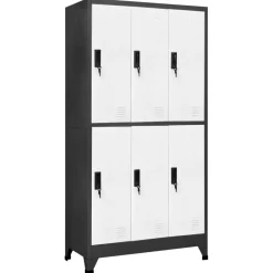 vidaXL Taquilla de acero gris 90x45x180 cm Antracita y blanco New