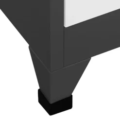 vidaXL Taquilla de acero gris 90x45x180 cm Antracita y blanco New