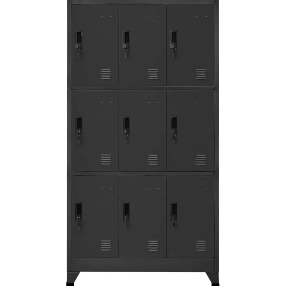 vidaXL Taquilla de acero gris 90x45x180 cm Antracita Discount