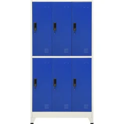 vidaXL Taquilla de acero 90x45x180 cm Gris y azul Discount