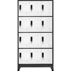 vidaXL Taquilla de acero gris 90x45x180 cm Antracita y blanco Discount