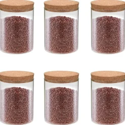 vidaXL Tarros de almacenaje con tapa de corcho 6 unidades 650 ml Hot