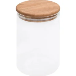 vidaXL Tarros de almacenaje con tapa de bambú 4 unidades 800 ml Discount