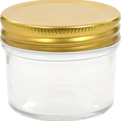 vidaXL Cocina Y Comedor-Tarros de mermelada de vidrio tapa dorada 24 uds 110 ml