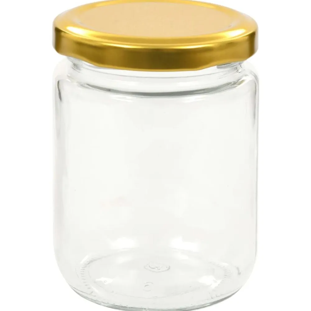 vidaXL Cocina Y Comedor-Tarros de mermelada de vidrio con tapa dorada 48 uds 230 ml