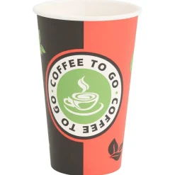 vidaXL Restauración-Tazas de café de papel 1000 uds 16oz 400ml rojo y negro