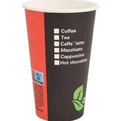vidaXL Restauración-Tazas de café de papel 1000 uds 16oz 400ml rojo y negro