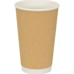 vidaXL Restauración-Tazas de café de papel 500 uds 16oz 400ml marrón