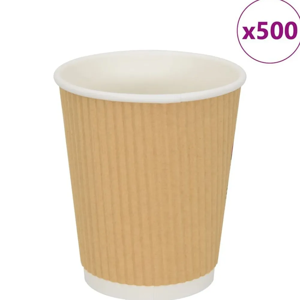 vidaXL Tazas de café de papel 500 uds 8oz 200ml blanco