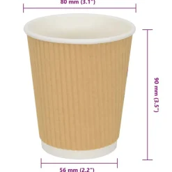 vidaXL Tazas de café de papel 500 uds 8oz 200ml blanco