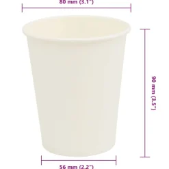 vidaXL Restauración-Tazas de café de papel 1000 uds 8oz 200ml blanco