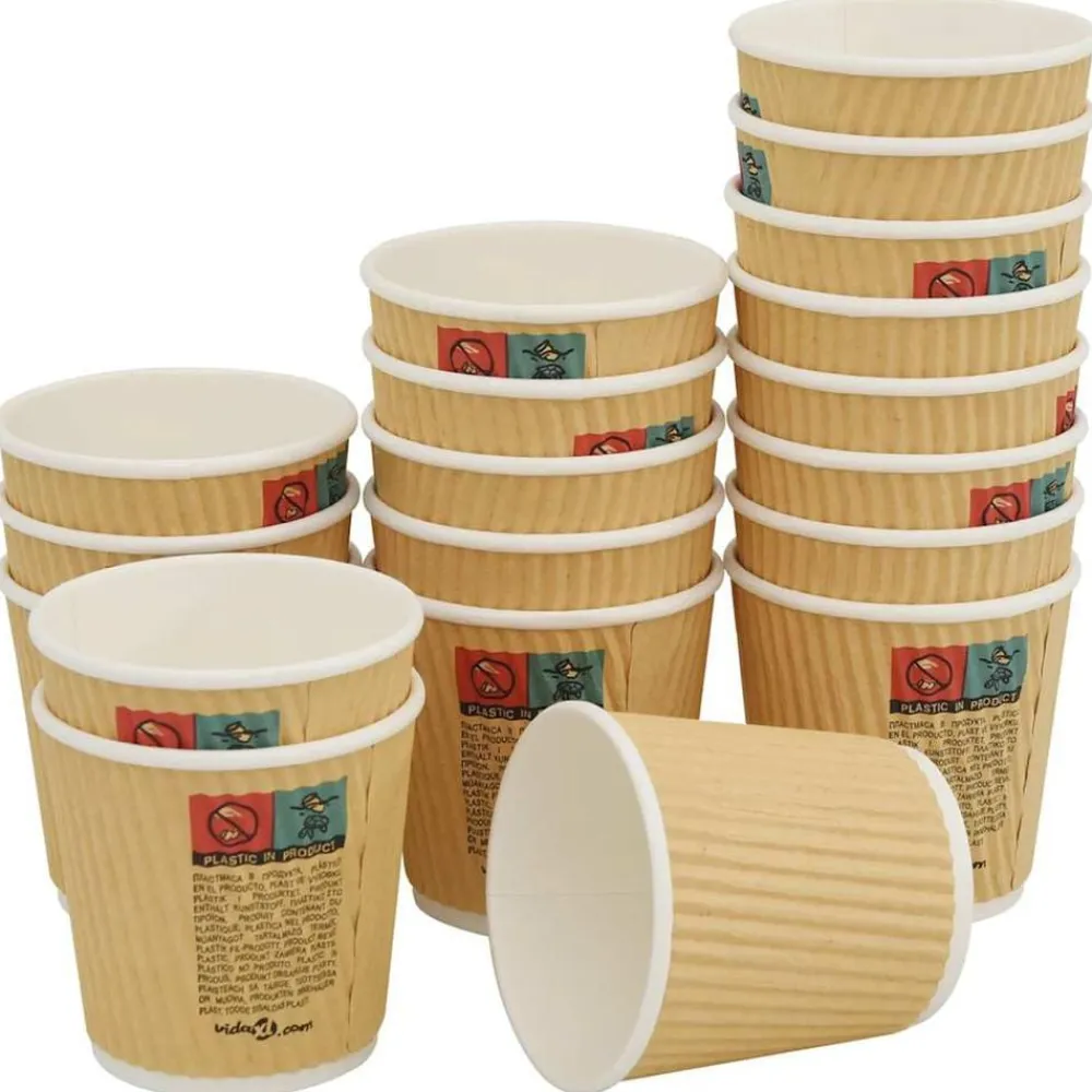 vidaXL Tazas de café de papel 1000 uds 4oz 100ml marrón Discount